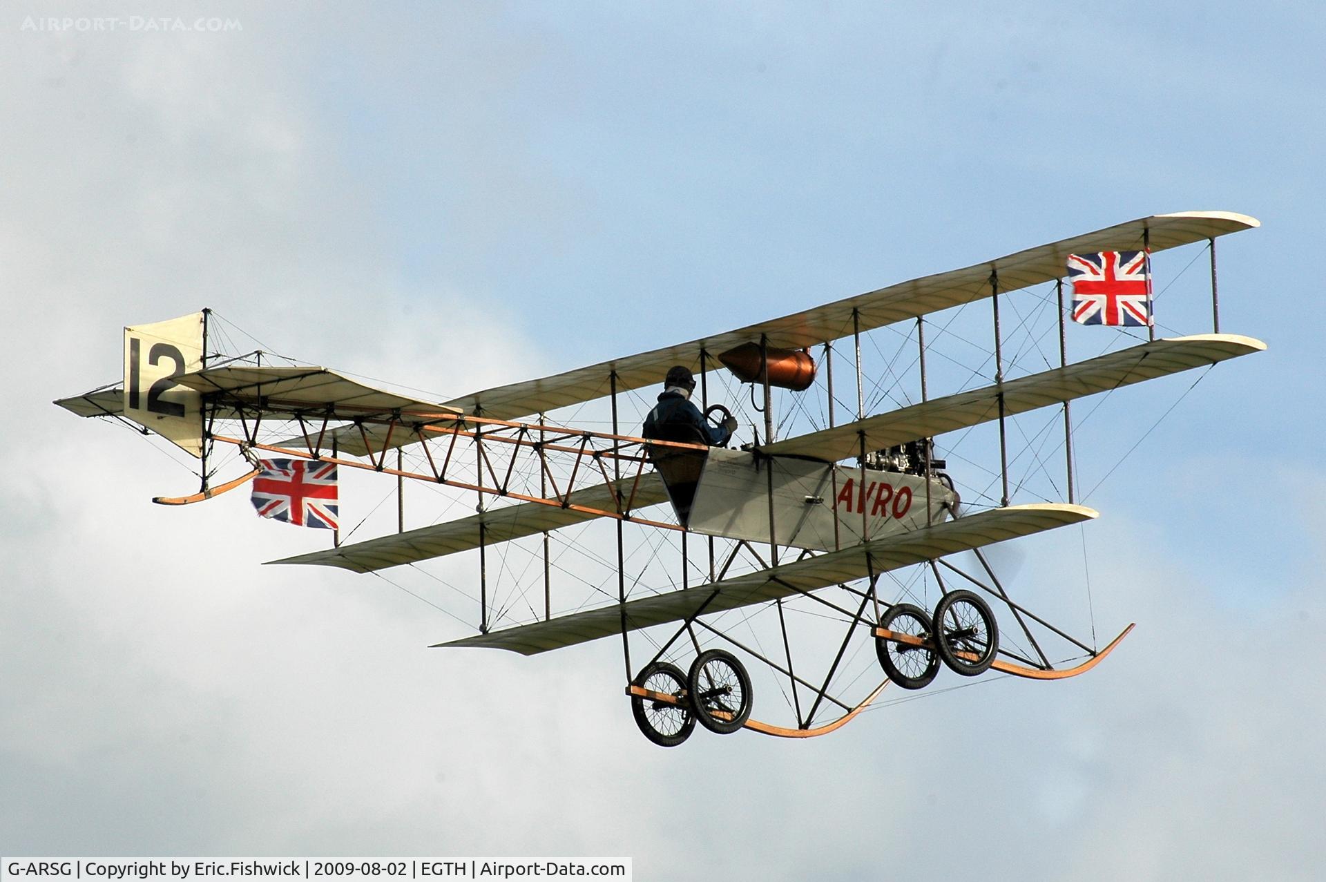 G-ARSG, 1964 Avro Roe Triplane Type IV replica C/N TRI.1, G-ARSG (BAPC-1) at Shuttleworth Collection Evening Air Display