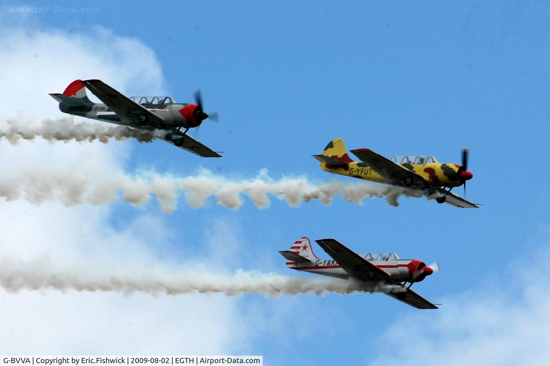 G-BVVA, 1987 Bacau Yak-52 C/N 877610, Team Osprey at Shuttleworth Military Pagent Air Display  Aug 09