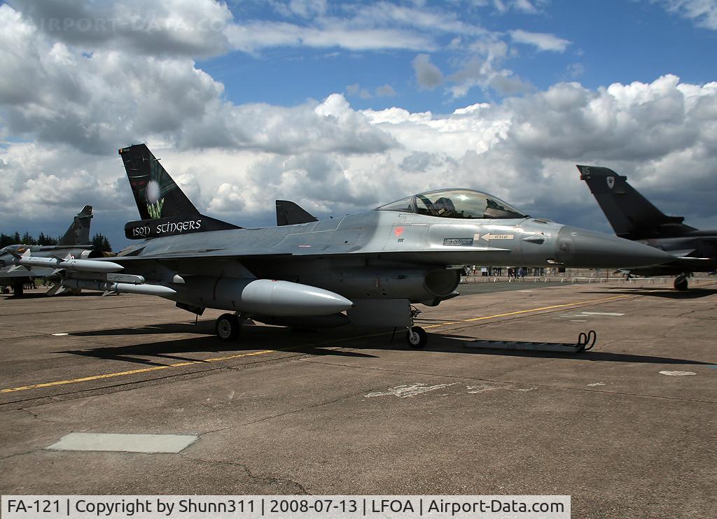FA-121, SABCA F-16AM Fighting Falcon C/N 6H-121, Displayed in special c/s during LFOA Airshow 2008 - right side