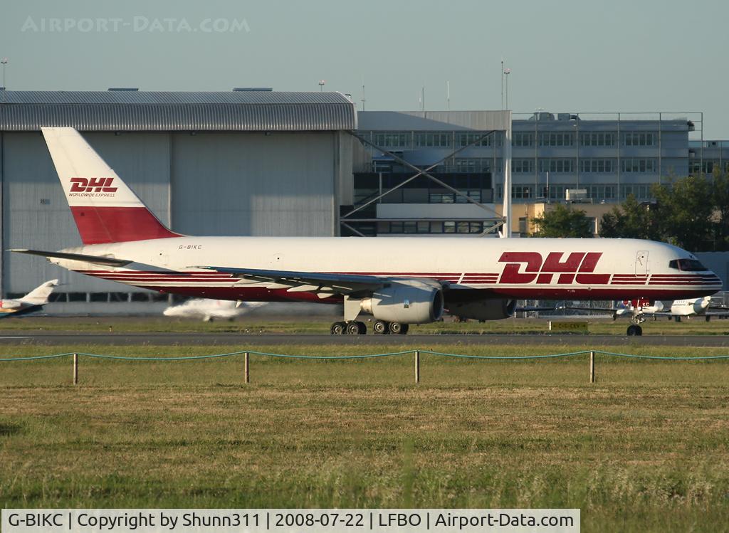 G-BIKC, 1982 Boeing 757-236/SF C/N 22174, Taxiing holding point rwy 32R for departure...
