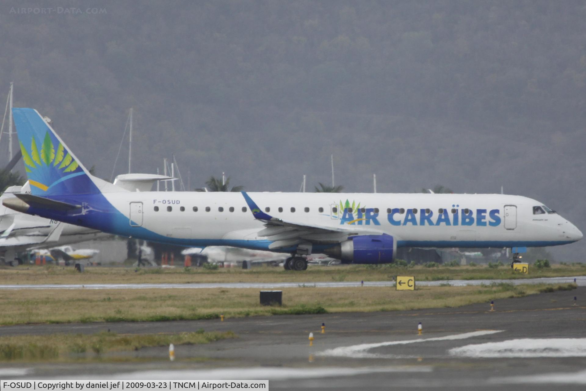 F-OSUD, 2007 Embraer 190LR (ERJ-190-100LR) C/N 19000130, back tracking runway 27 via taxi way delta