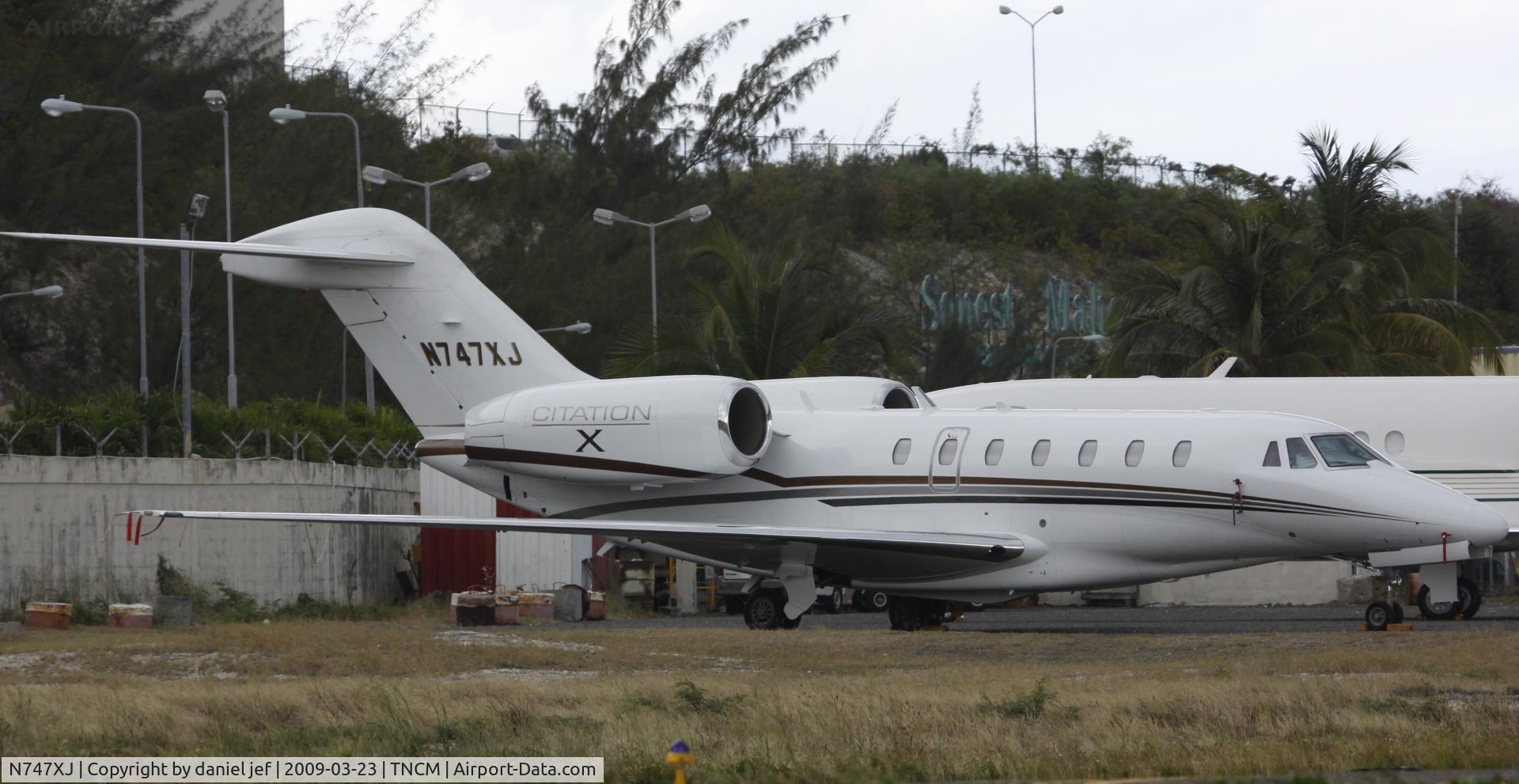 N747XJ, 2005 Cessna 750 Citation X Citation X C/N 750-0247, park at the cargo ramp
