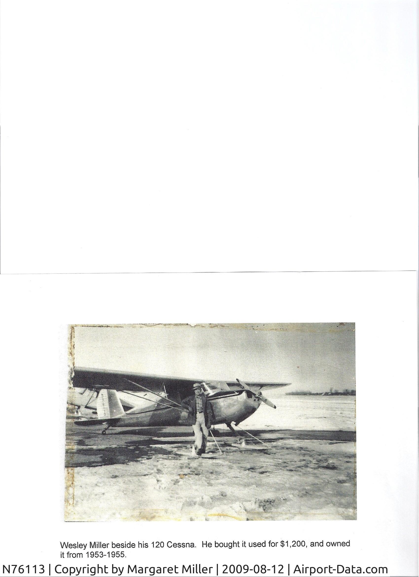 N76113, 1946 Cessna 120 C/N 10510, owned by Wesley Miller  1953-1955