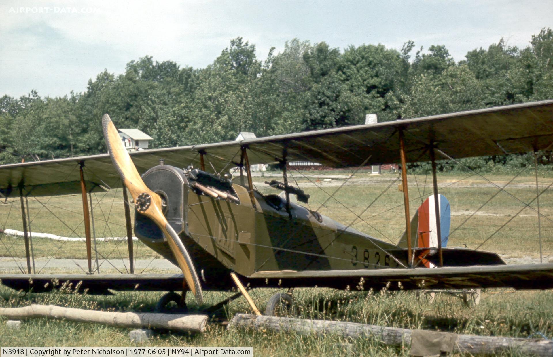 N3918, 1919 Curtiss JN-4H Jenny C/N 3919, Cole Palen's Jenny at the June 1977 Rhinebeck Airshow.