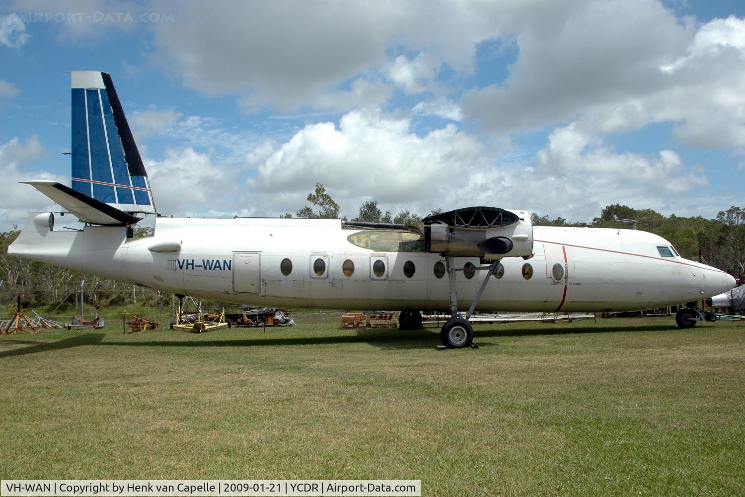 VH-WAN, 1966 Fokker F.27-600 Friendship C/N 10315, Fokker Friendship in the Queensland Air Museum. It still has to be built up again after its recent arrival.