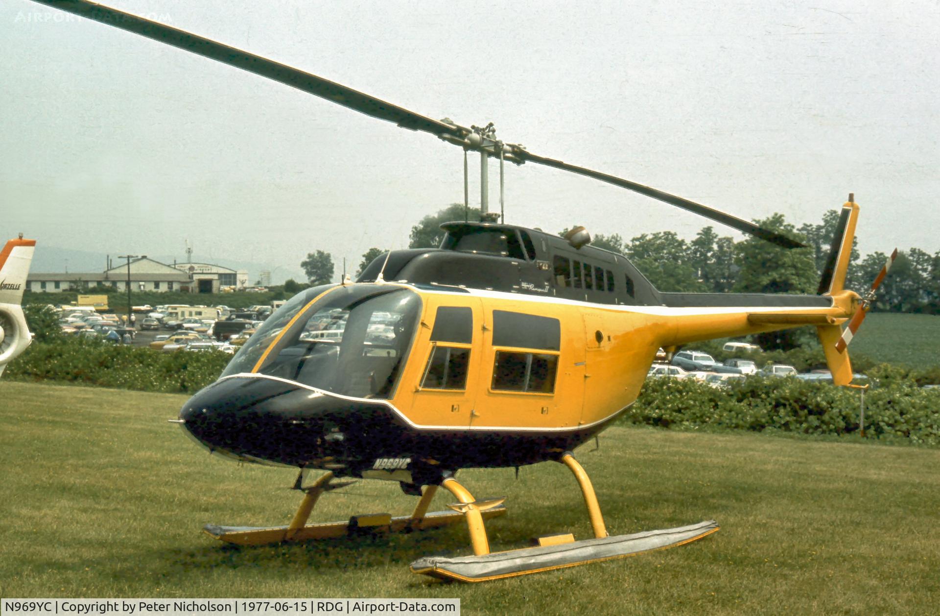 N969YC, Bell 206B JetRanger II C/N 1427, This JetRanger II was present at both the 1976 and 1977 Reading Airshows.