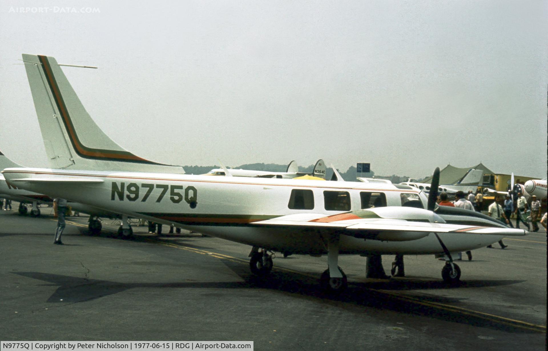 N9775Q, 1977 Smith Aerostar 601P C/N 61P-0412-147, This Aerostar 601P was present at the 1977 Reading Airshow.