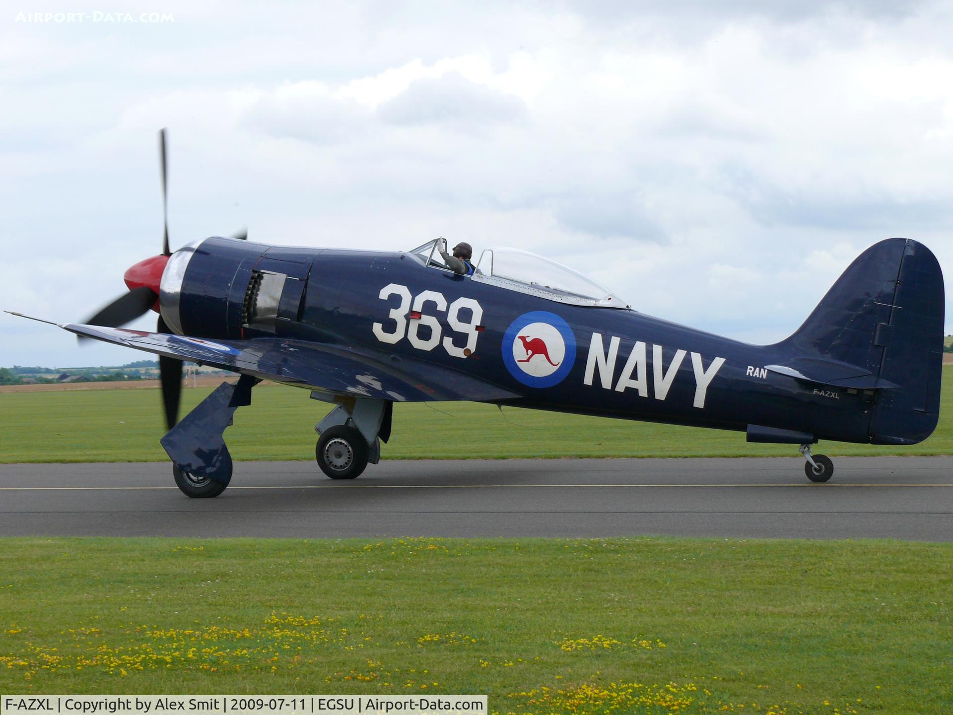 F-AZXL, 1948 Hawker Fury FB.10 C/N 37514/ISS20, Hawker Sea Fury FB10 F-AZXL Frederic Akary painted as Royal Australian Navy 369