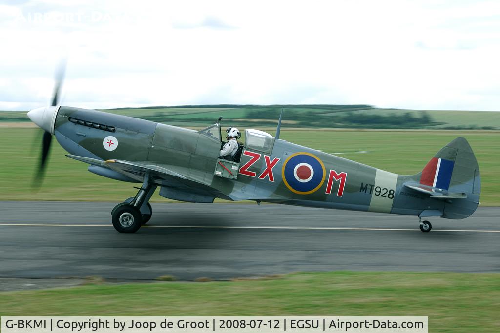 G-BKMI, 1944 Supermarine 359 Spitfire HF.VIIIc C/N 6S/583793, Originally delivered as MV154 to the RAF, than RAAF A58-671. Returned to the UK in 1979 and made its first flight in 1994. Now flying as MT928 in 145 Sq markings.