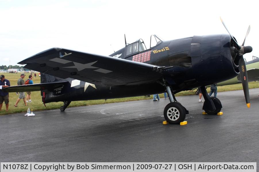 N1078Z, 1963 Grumman F6F-5 Hellcat C/N 27354801-66, Airventure 2009 - Oshkosh, Wisconsin
