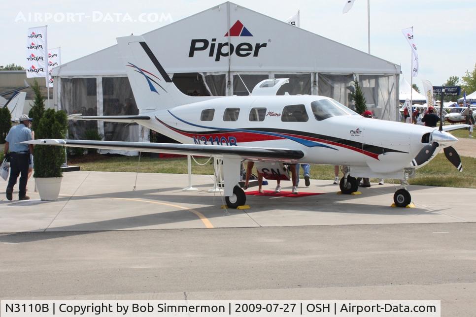 N3110B, 2009 Piper PA-46R-350T Malibu Matrix C/N 4692123, On display at Airventure 2009 - Oshkosh, Wisconsin.