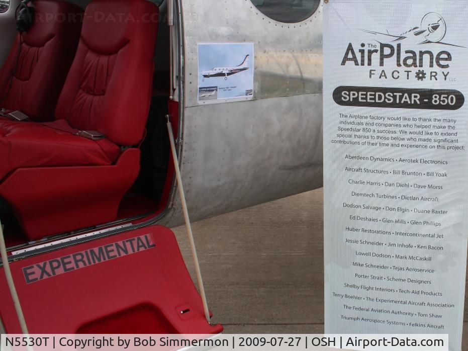 N5530T, Airplane Factory Speedstar 850 C/N 001, On display at Airventure 2009 - Oshkosh, Wisconsin.