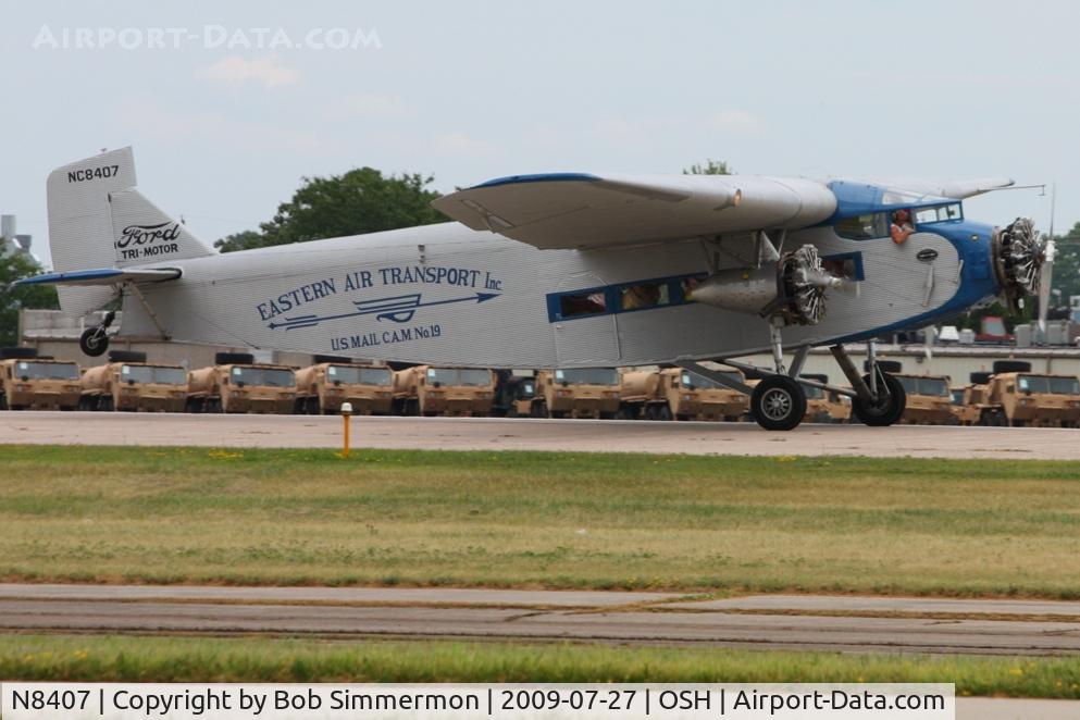 N8407, 1929 Ford 4-AT-E Tri-Motor C/N 69, Landing RWY 18 at Airventure 2009 - Oshkosh, Wisconsin