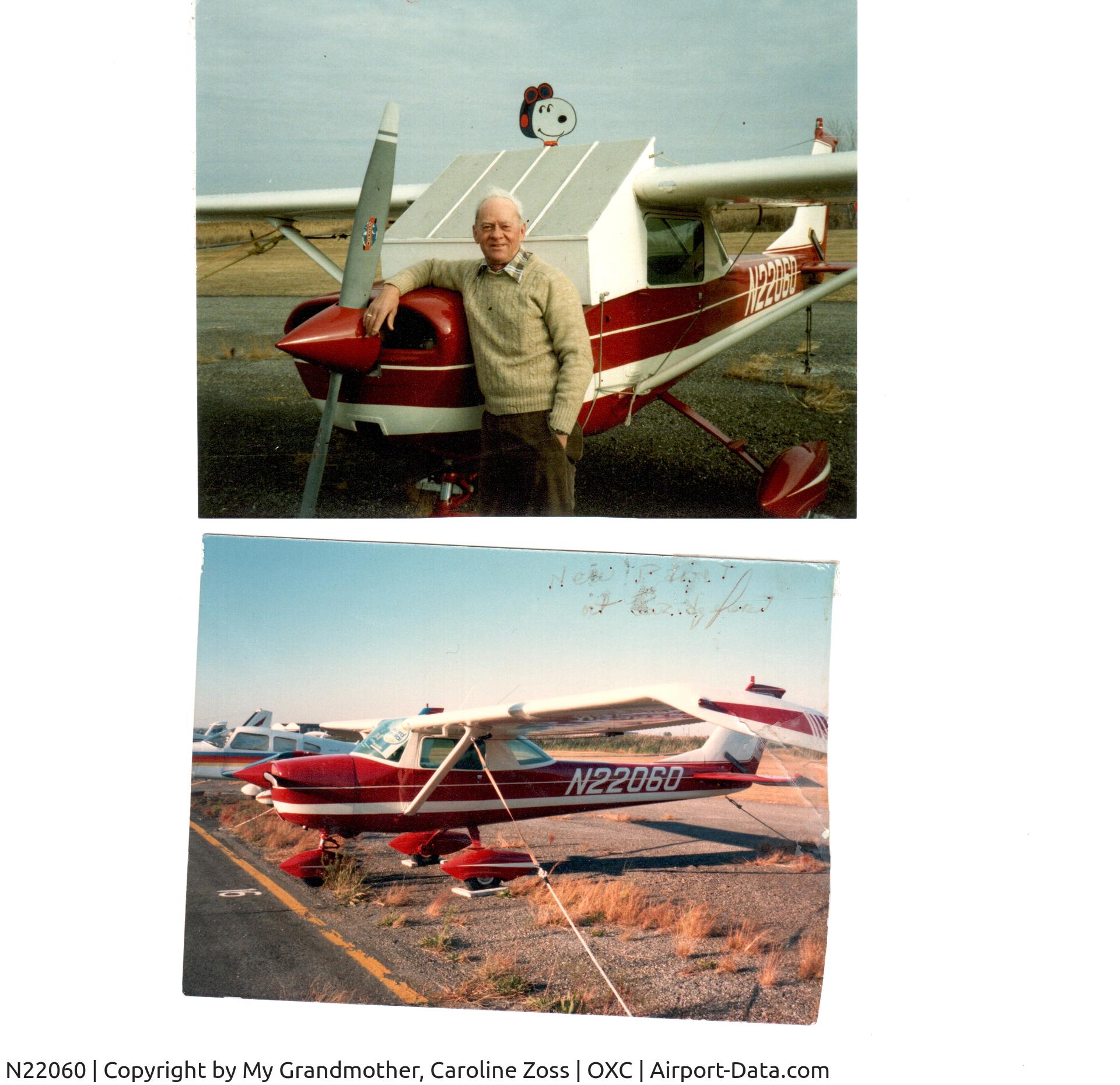 N22060, 1967 Cessna 150H C/N 15068036, This is Oscar Zoss, my grandfather, i'd love to tell you about him,and how this plane is why I fly now.. but It's refusing to let me LOG THE FUCK ON!!! Sorry..