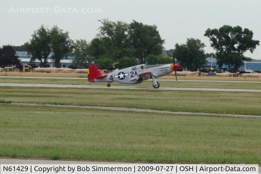 N61429, 1942 North American P-51C Mustang C/N 103-26199, Arriving at Airventure 2009 - Oshkosh, Wisconsin