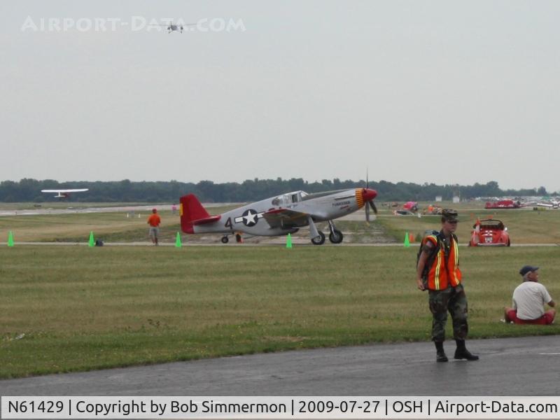 N61429, 1942 North American P-51C Mustang C/N 103-26199, Arriving at Airventure 2009 - Oshkosh, Wisconsin