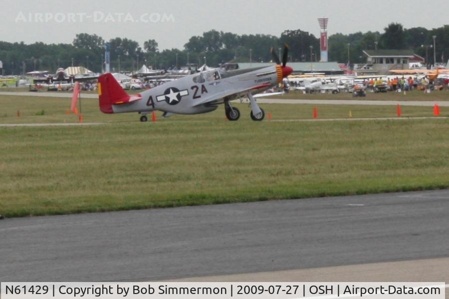 N61429, 1942 North American P-51C Mustang C/N 103-26199, Arriving at Airventure 2009 - Oshkosh, Wisconsin