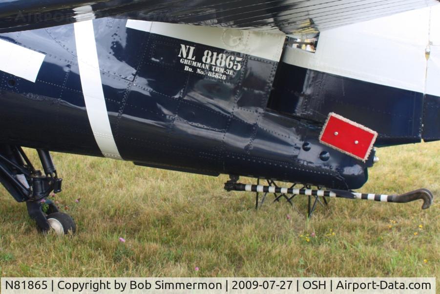 N81865, 1945 Grumman TBM-3E Avenger C/N 5632, Airventure 2009 - Oshkosh, Wisconsin