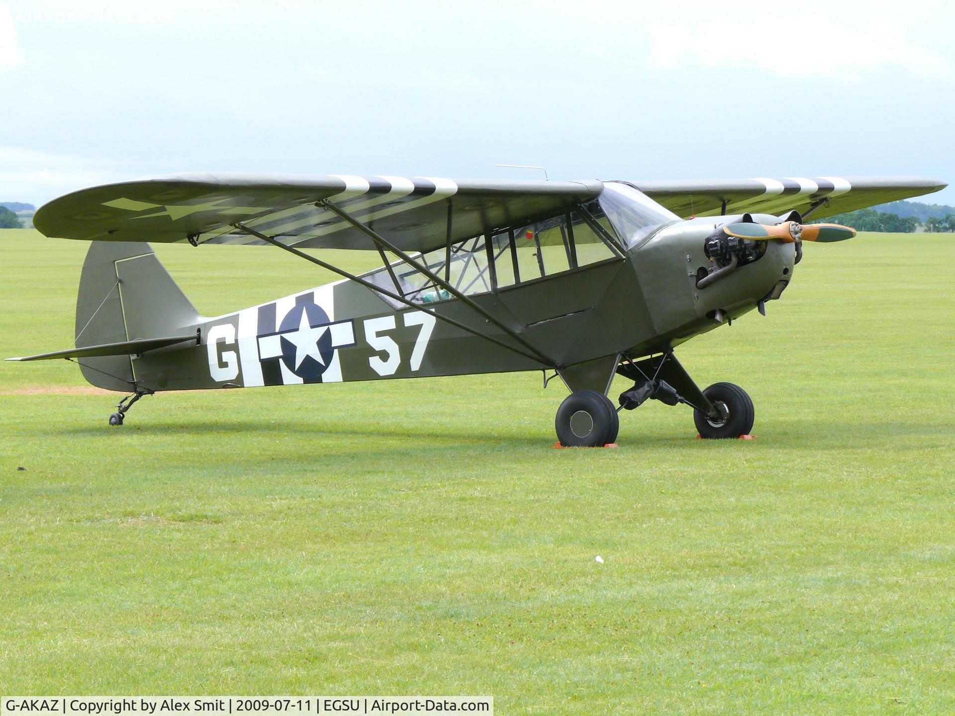 G-AKAZ, 1944 Piper L-4A Grasshopper C/N AN-1, Piper PaJ3C-65 Cub G-AKAZ Frazerblades painted as US Air Force G57