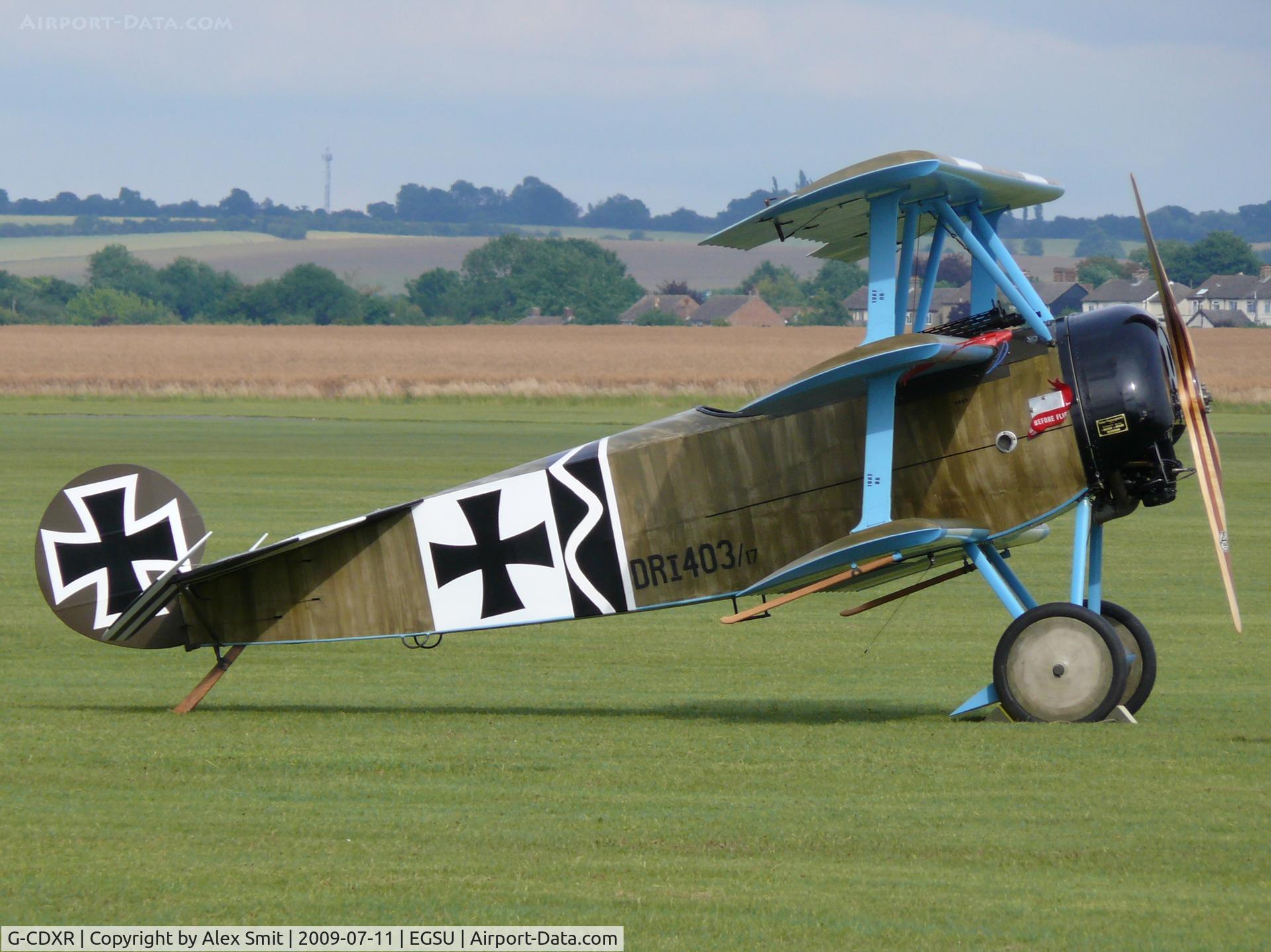 G-CDXR, 2006 Fokker Dr.1 Triplane Replica C/N PFA 238-14043, Fokker Dr1 G-CDXR John Day painted as German Air Force 477/17