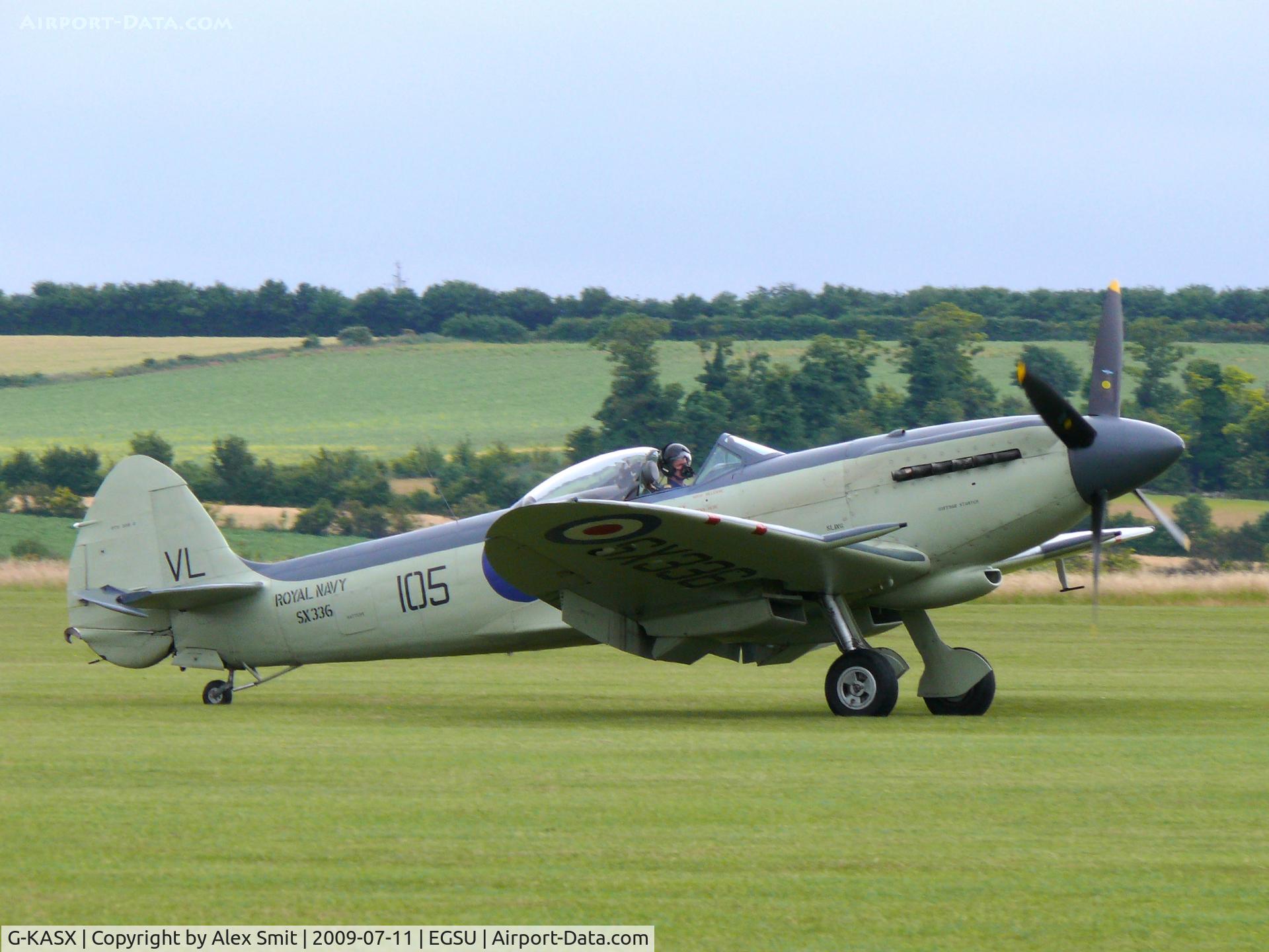 G-KASX, 1946 Supermarine 395 Seafire F.XVII C/N FLWA 25488, Supermarine Seafire F.XVII G-KASX Kennet Aviation painted as Royal Navy SX336/105VL