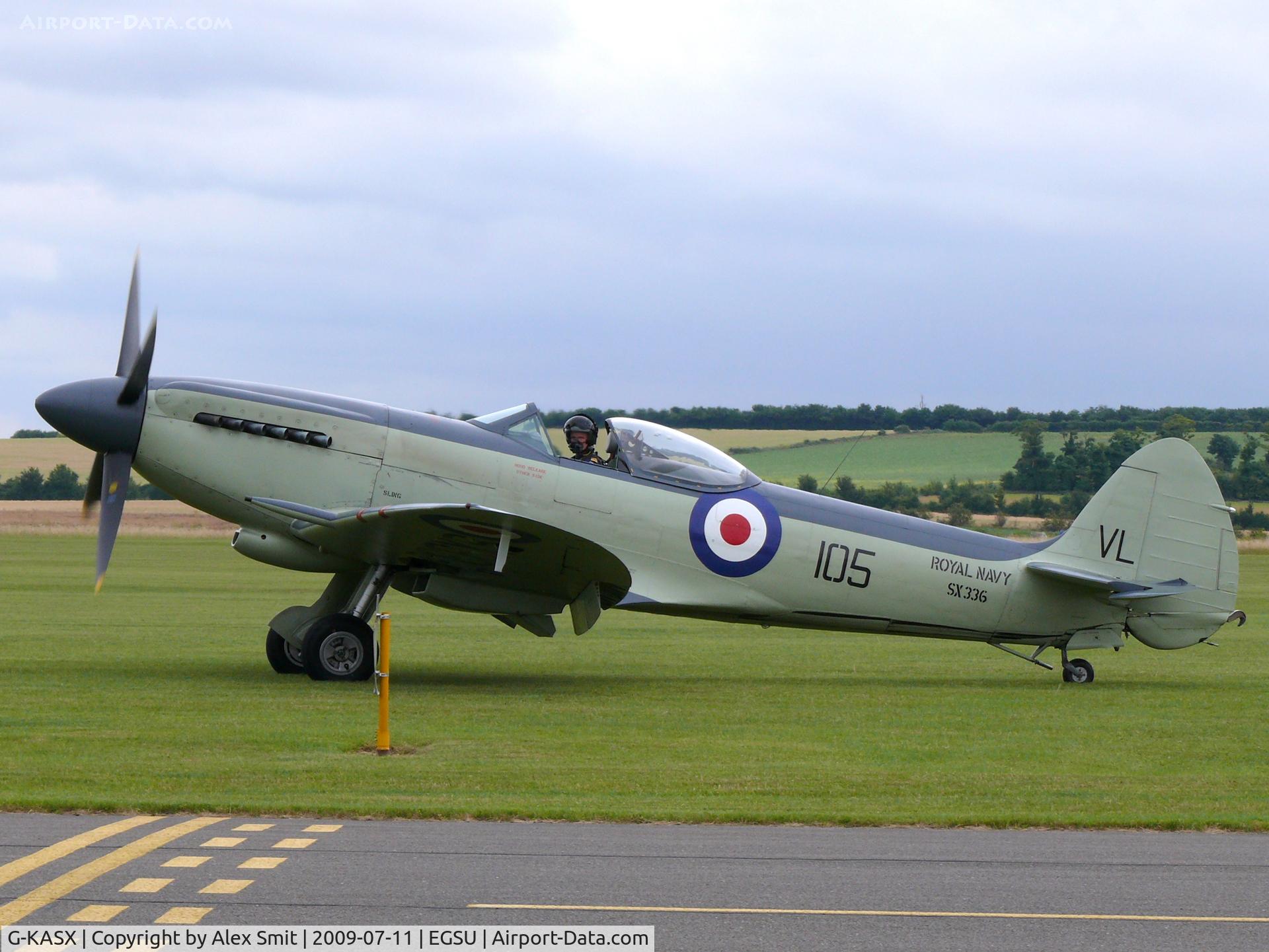 G-KASX, 1946 Supermarine 395 Seafire F.XVII C/N FLWA 25488, Supermarine Seafire F.XVII G-KASX Kennet Aviation painted as Royal Navy SX336/105VL