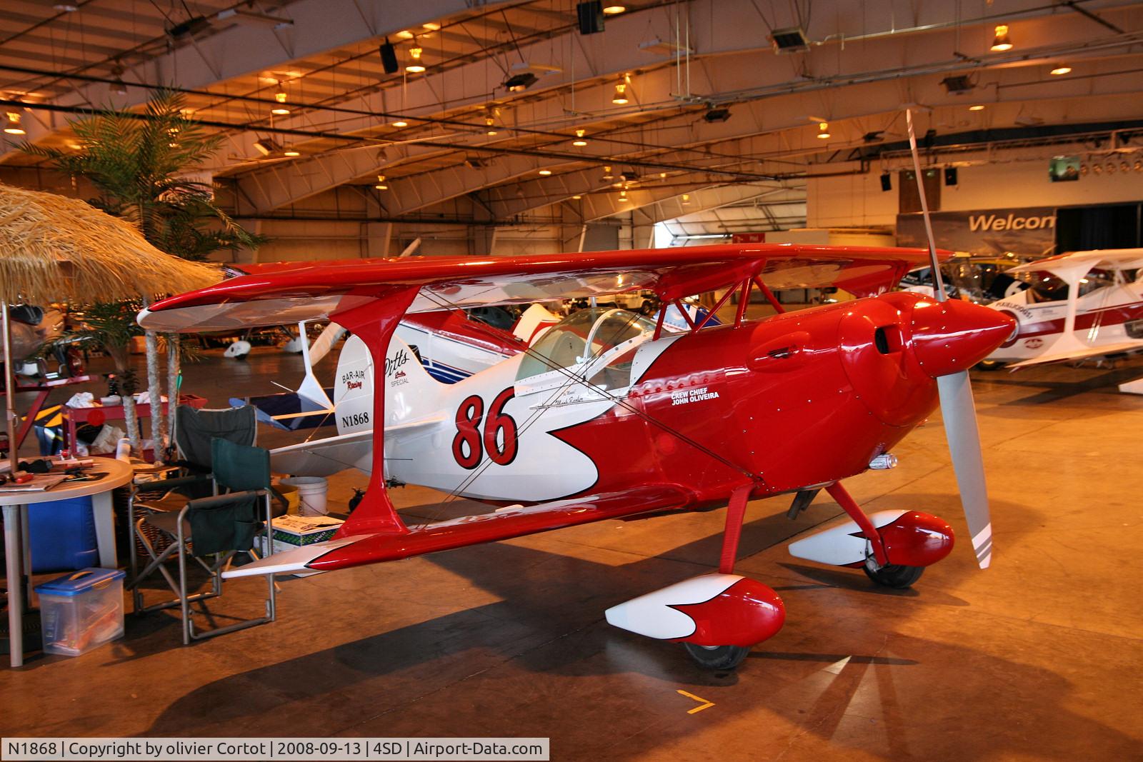 N1868, 1973 Pitts S-1 Special C/N 3, taken during the Reno Air races 2008