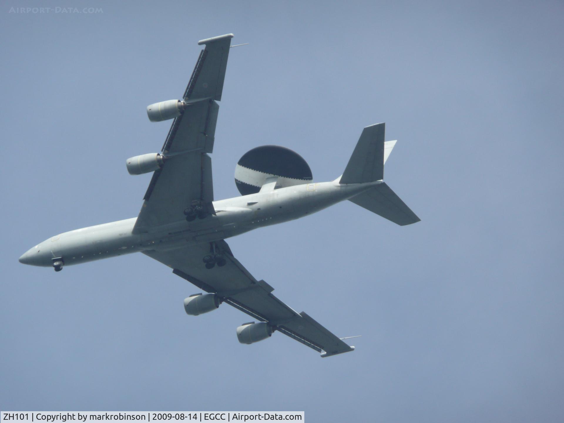 ZH101, 1989 Boeing E-3D Sentry AEW.1 C/N 24109, seen on the ILS for runway 23R MAN-EGCC call/sign [NATO 10]