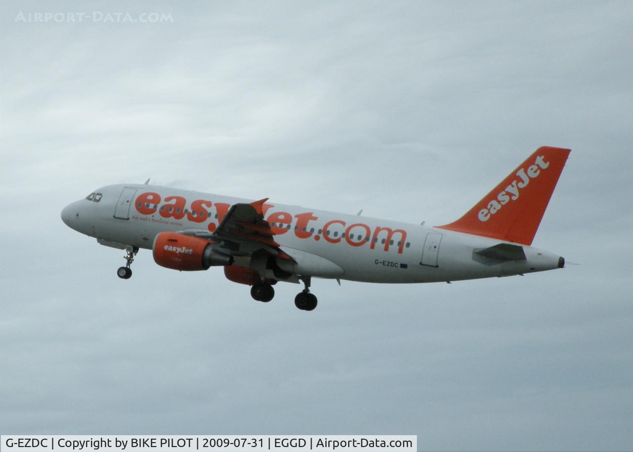 G-EZDC, 2003 Airbus A319-111 C/N 2043, ONE OF MANY EASYJET DEPARTURES FROM RWY 27