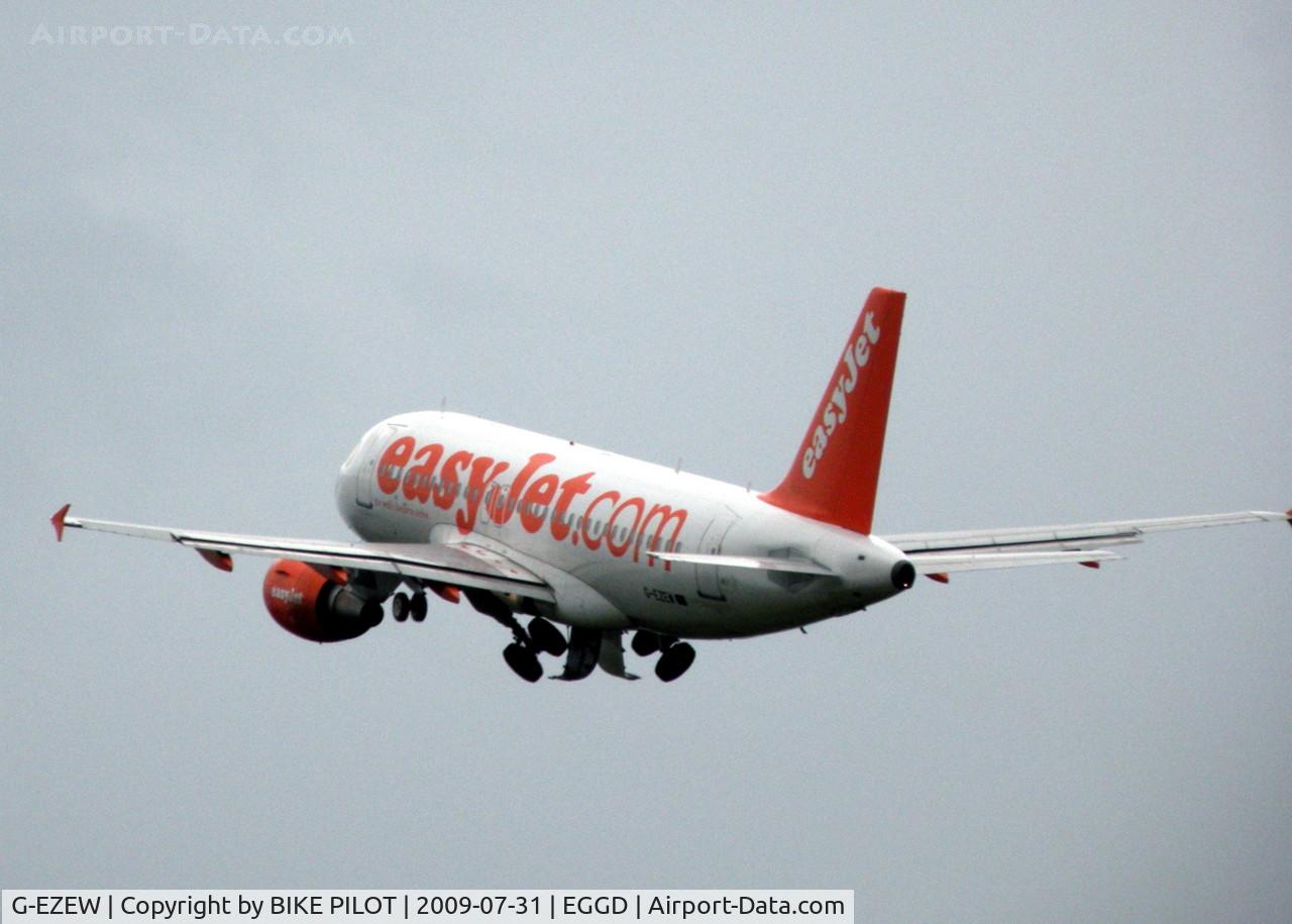 G-EZEW, 2004 Airbus A319-111 C/N 2300, ECHO WHISKY WITH THE GEAR COMMING UP