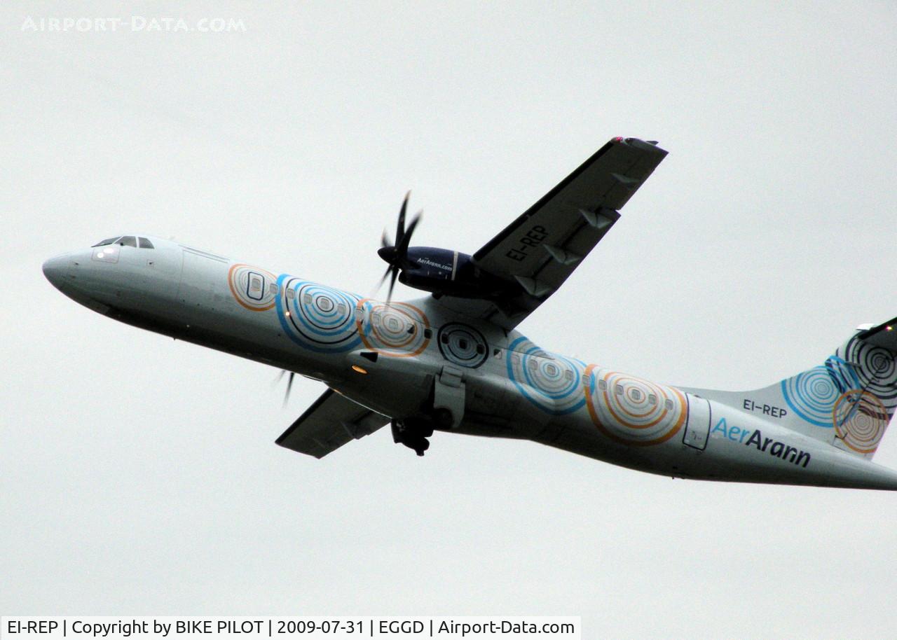 EI-REP, 2008 ATR 72-212A C/N 797, GEAR COMMING  ON CLIMB OUT FROM RWY 27