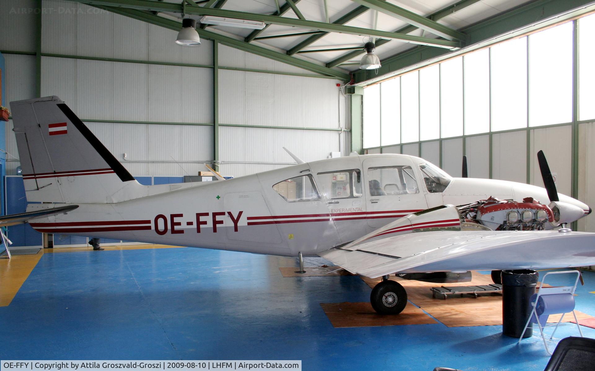 OE-FFY, 1974 Piper PA-23-250 Aztec E C/N 27-7405365, Hungarian Aircraft Technology & Service hangar
