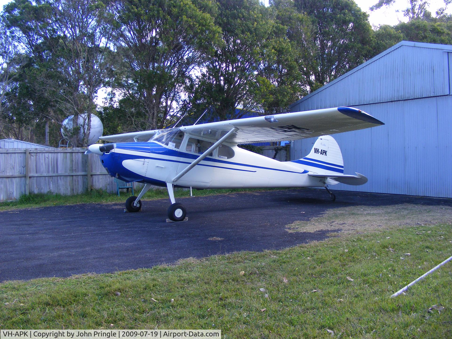 VH-APK, 1950 Cessna 170A C/N 19211, Stumbled accross it, looking beautiful, while snouting around Tyagara airfield, Byron Bay, NSW