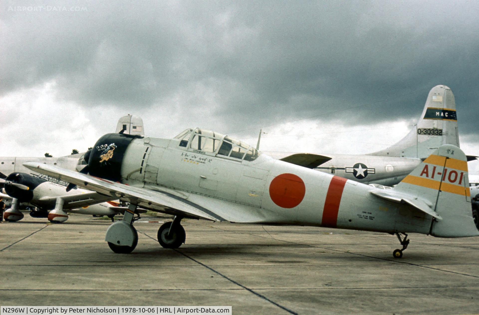 N296W, 1952 Canadian Car & Foundry Harvard Mk.4 C/N CCF4-264, Harvard ex RCAF 20473 as A6M2 Zero replica coded AI-101 at the 1978 Confederate Air Force Airshow at Harlingen.