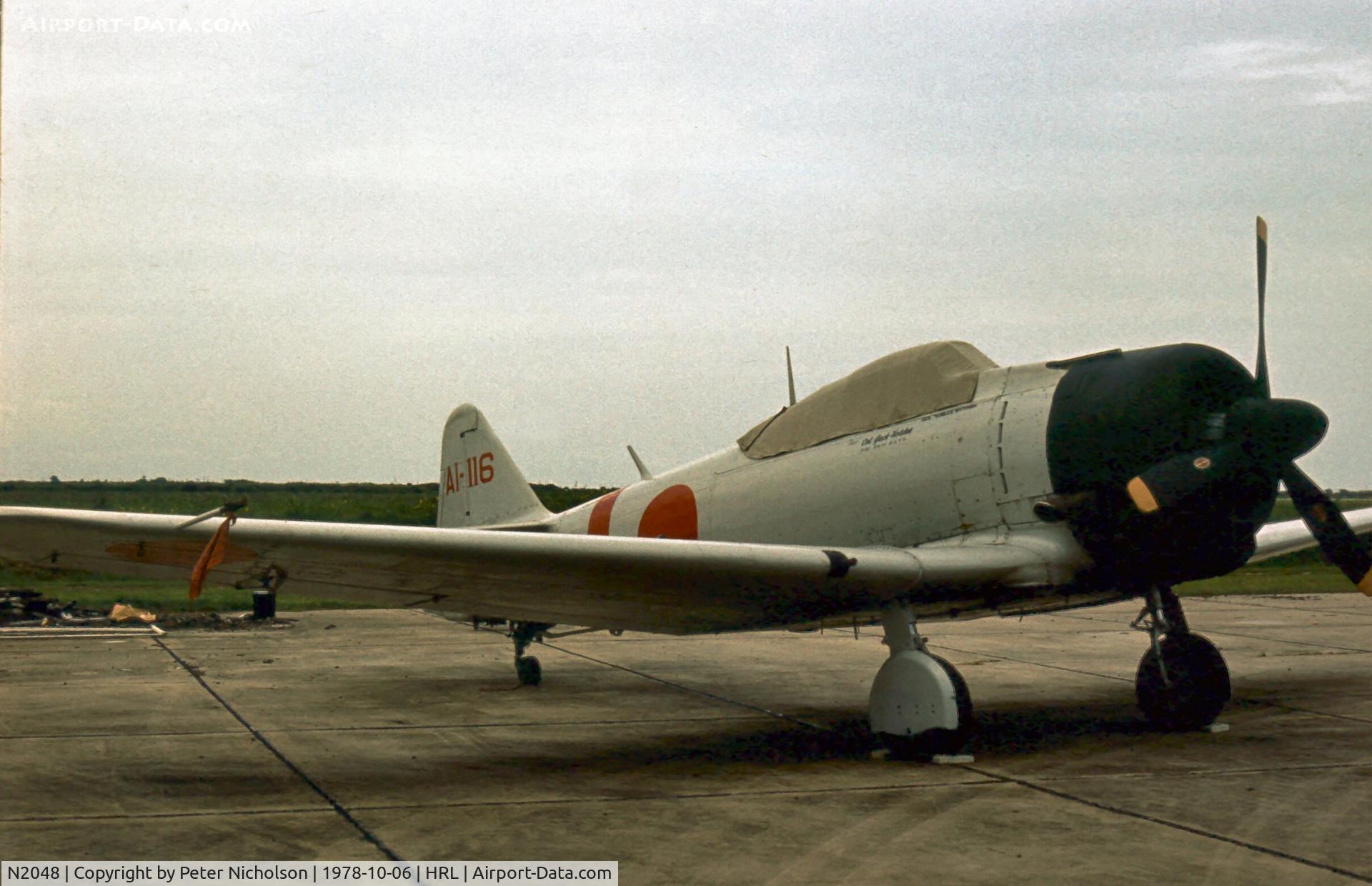 N2048, Canadian Car & Foundry Harvard 4 C/N CCF-4-20232, Harvard ex RCAF 20232 as A6M2 Zero replica coded AI-116 at the 1978 Confederate Air Force's Harlingen Airshow.