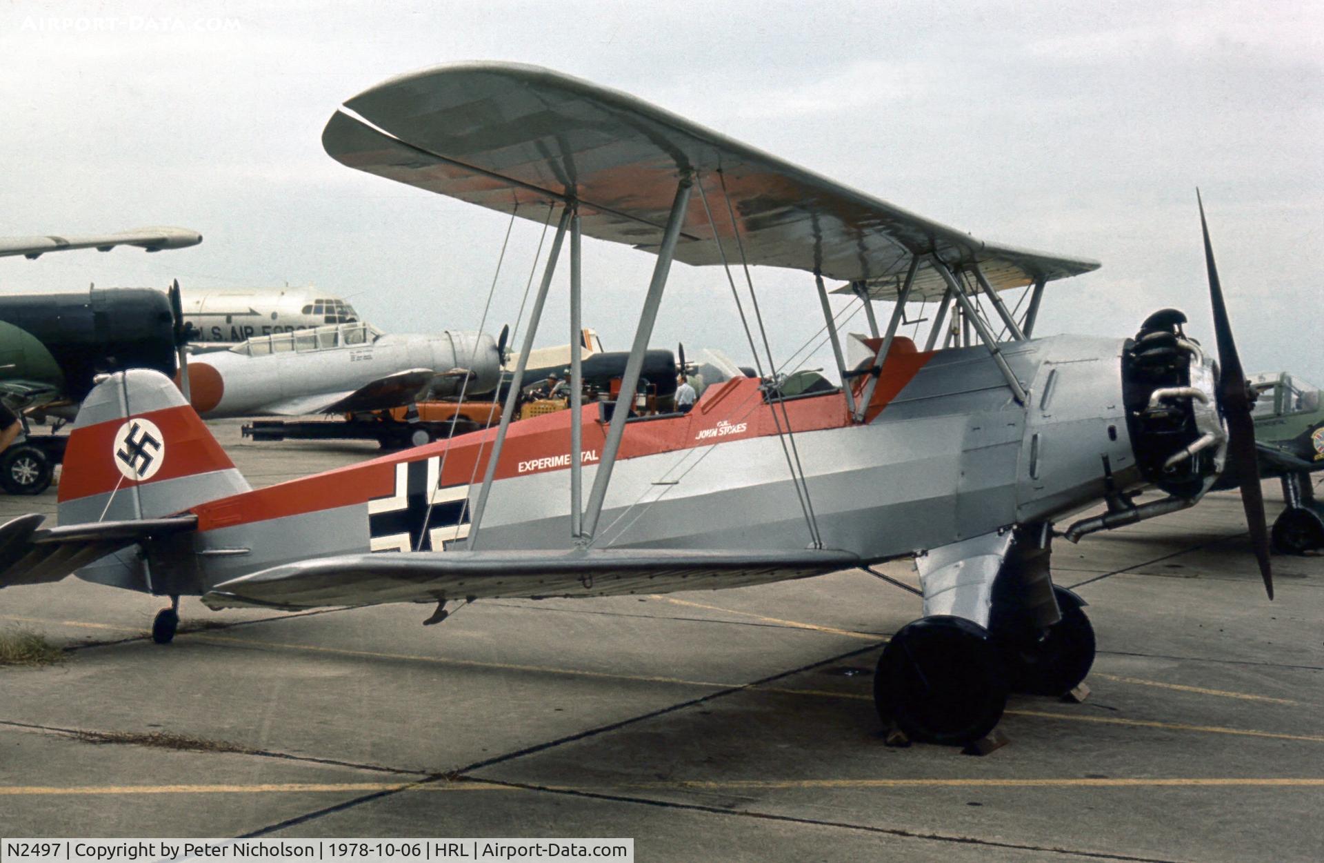 N2497, 1939 Focke-Wulf Fw-44J Stieglitz C/N 2497, Ex Finnish Air Force Stiegltz at the 1978 Confederate Air Force's Airshow at Harlingen.