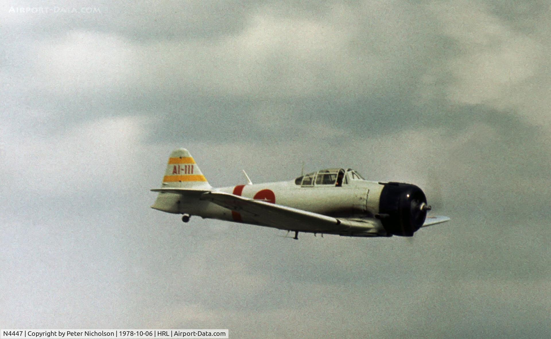 N4447, 1945 Canadian Car & Foundry Harvard Mk.4 C/N CCF4-241, Harvard ex RCAF as A6M2 Zero replica coded AI-111 at the 1978 Confederate Air Force's Airshow at Harlingen.