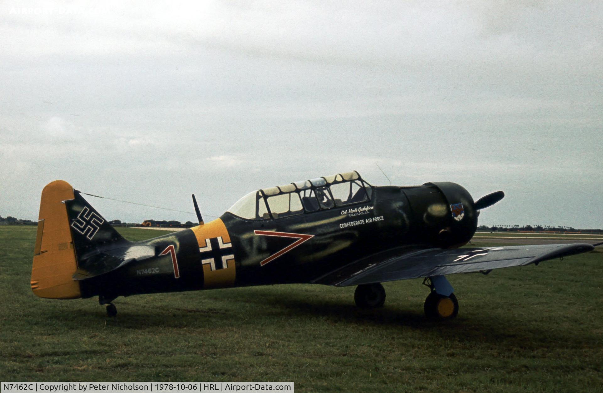 N7462C, North American AT-6B Texan C/N 121-43211, AT-6F Texan in Luftwaffe colour scheme at the 1978 Confederate Air Force's Harlingen Airshow.