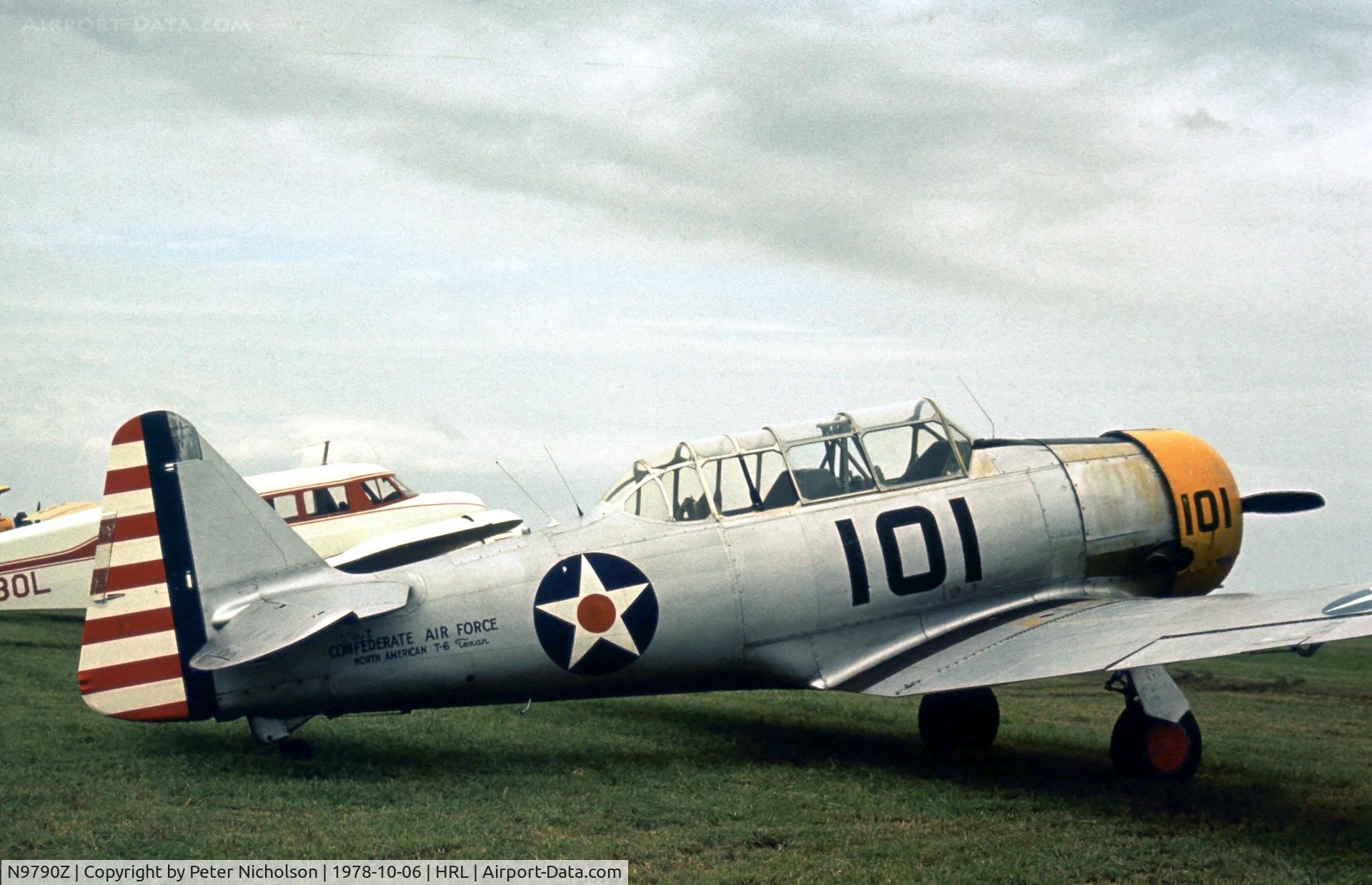 N9790Z, North American/victoria Mnt Lt AT-6A C/N 3048, Harvard Mk.IV ex RCAF 3048 coded 101 at the 1978 Confederate Air Force's Harlingen Airshow.