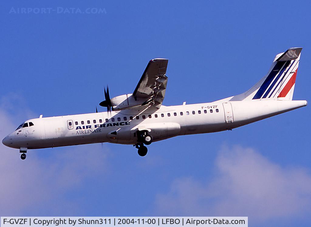 F-GVZF, 1995 ATR 72-212 C/N 461, Landing rwy 32L in full AF c/s