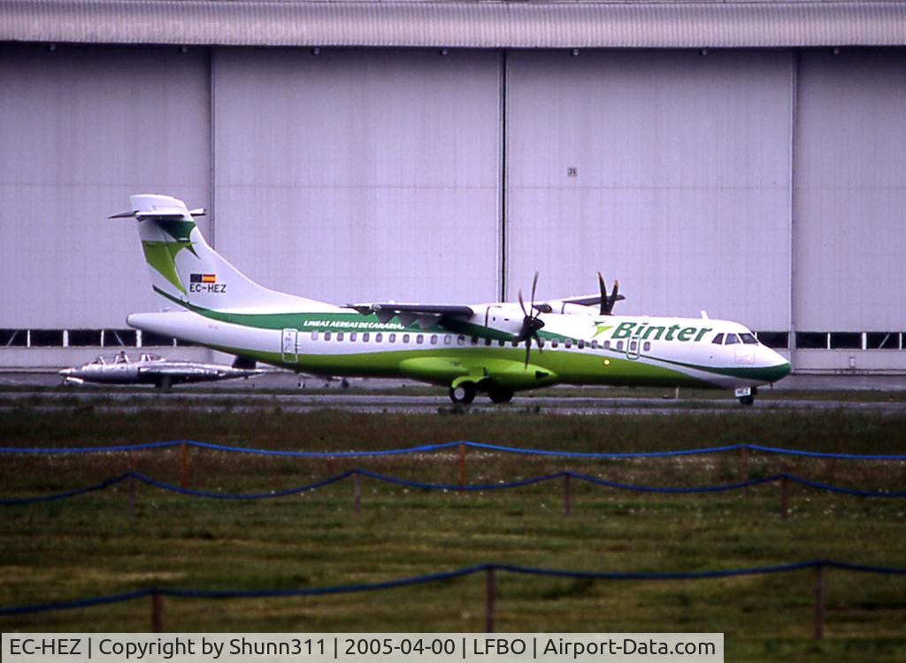 EC-HEZ, 1998 ATR 72-212A C/N 582, Taxiing holding point rwy 32R for delivery flight...