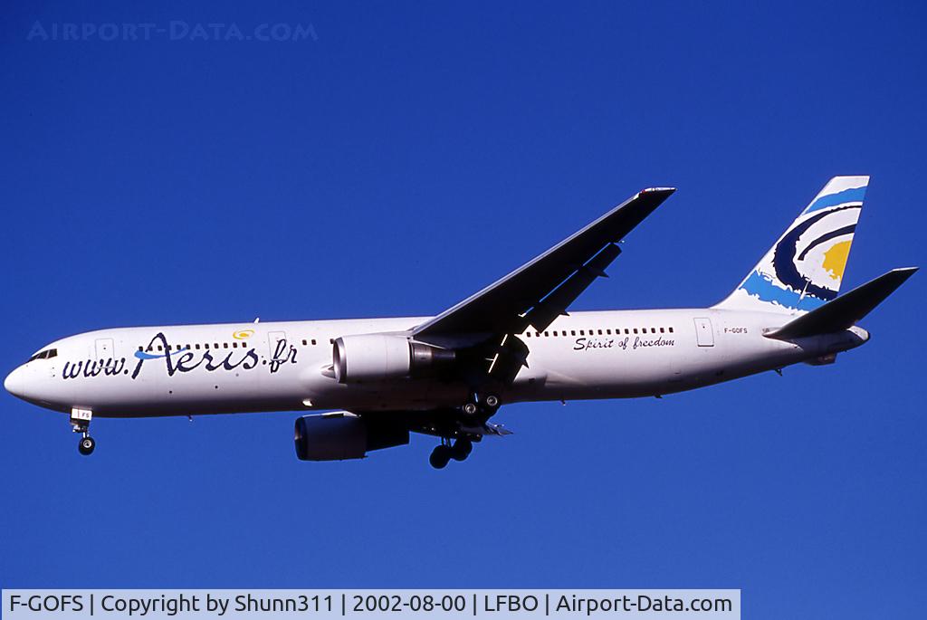F-GOFS, 1993 Boeing 767-39H C/N 26257, Landing rwy 32L with additional 'Spirit of Freedom' titles
