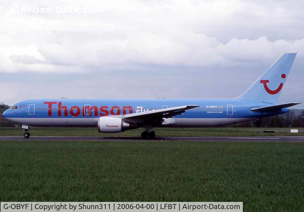 G-OBYF, 1998 Boeing 767-304 C/N 28208, Ready for take off rwy 02