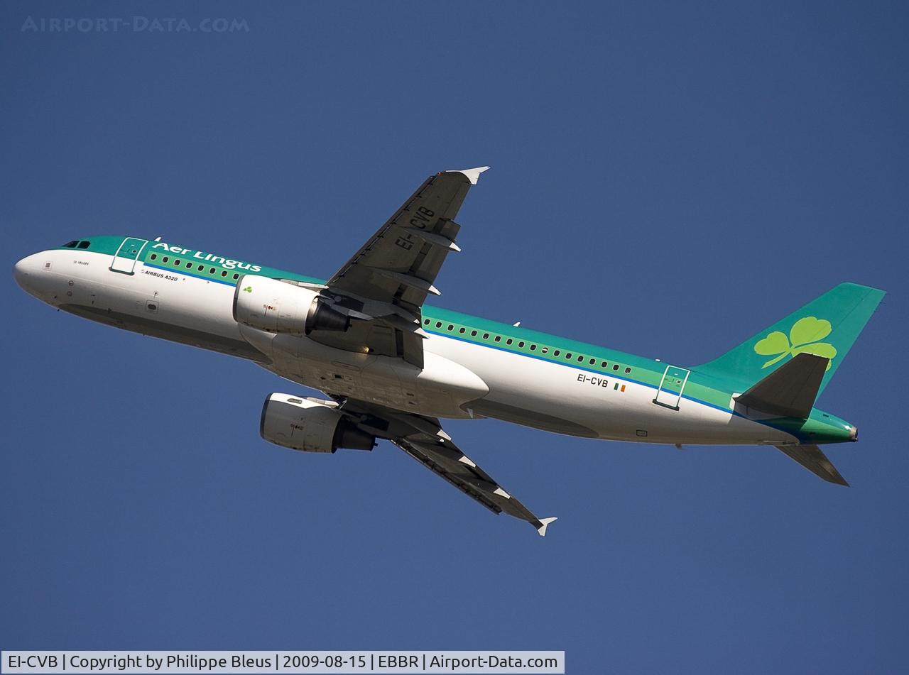 EI-CVB, 2000 Airbus A320-214 C/N 1394, Irish visitor climbing from rwy 25R.