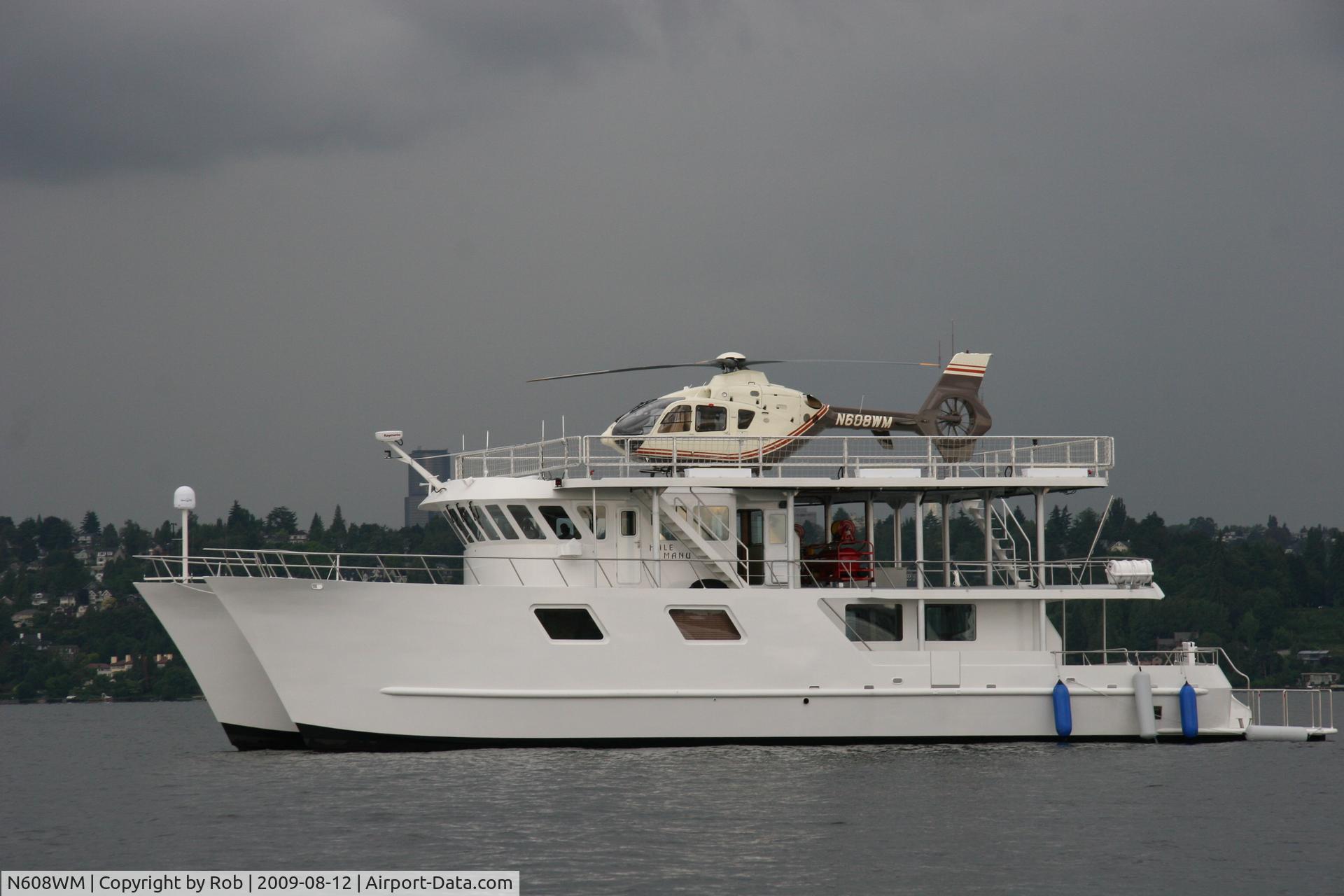 N608WM, 2007 Eurocopter EC-135P-2+ C/N 0575, Landed on boat in lake washington