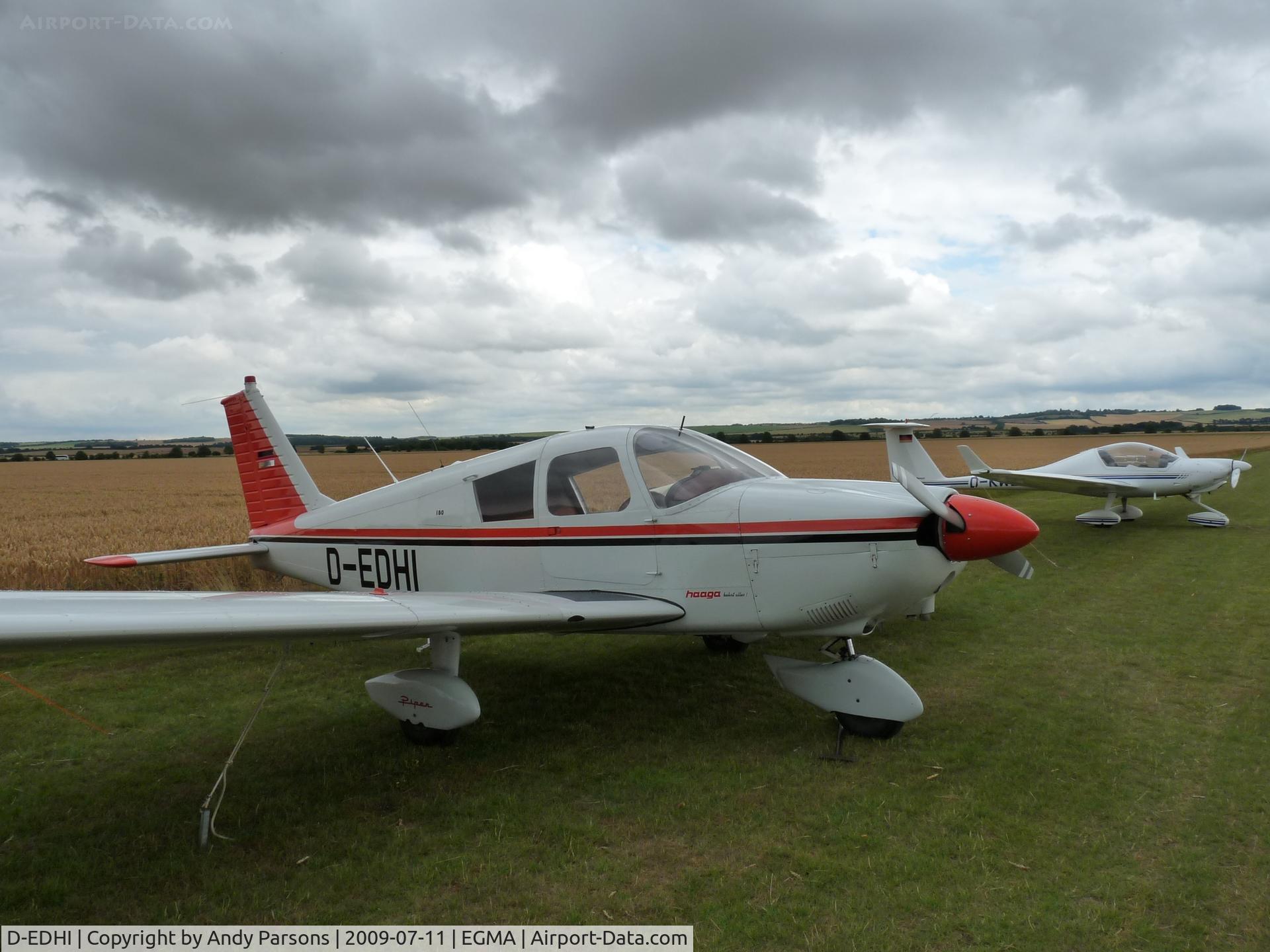 D-EDHI, Piper PA-28-180 Cherokee C C/N 28-3149, At Fowlmere for Duxford Flying Legends