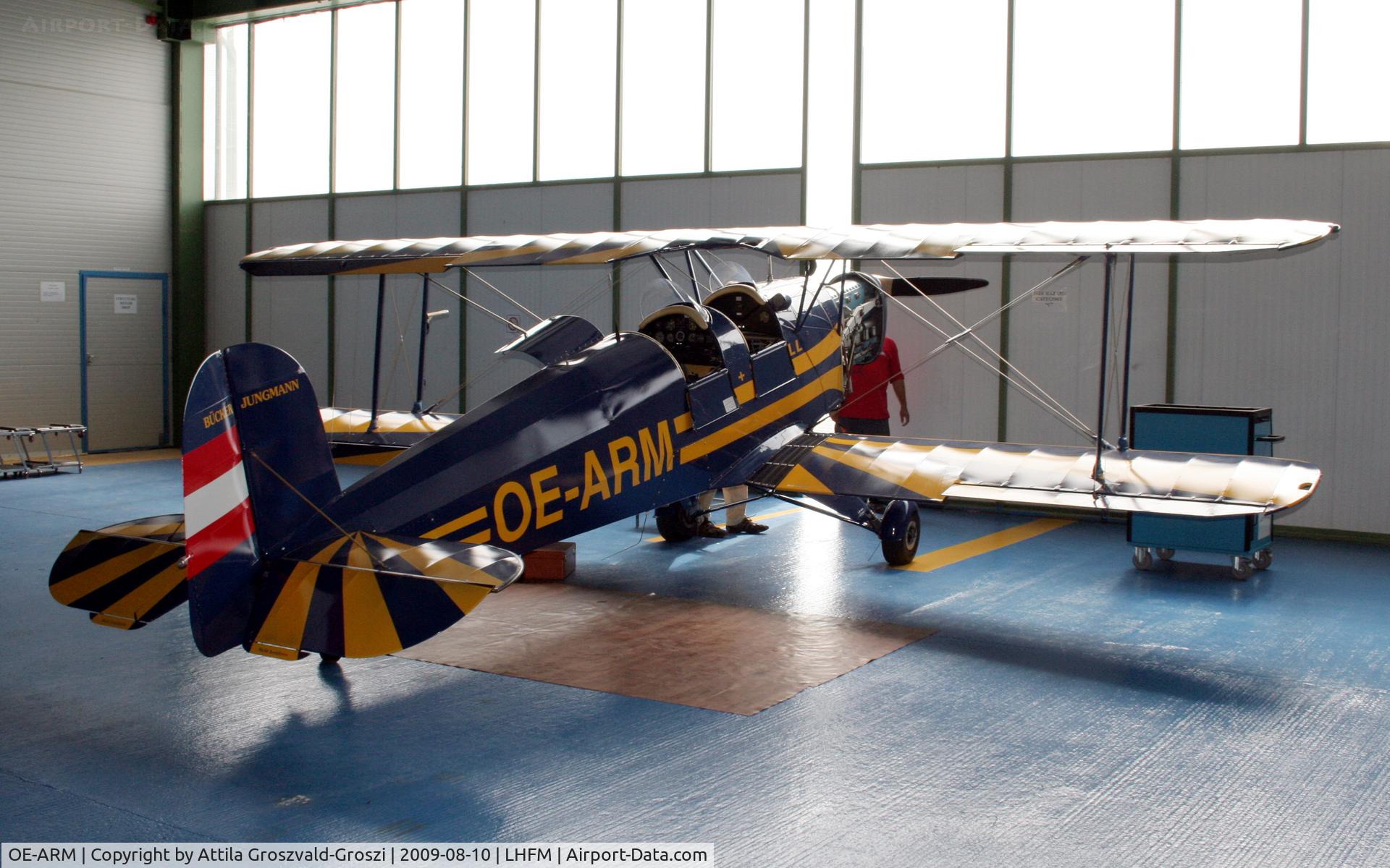 OE-ARM, 2005 Bucker T-131PA Jungmann C/N T-131-126, Hungarian Aircraft Technology & Service hangar
