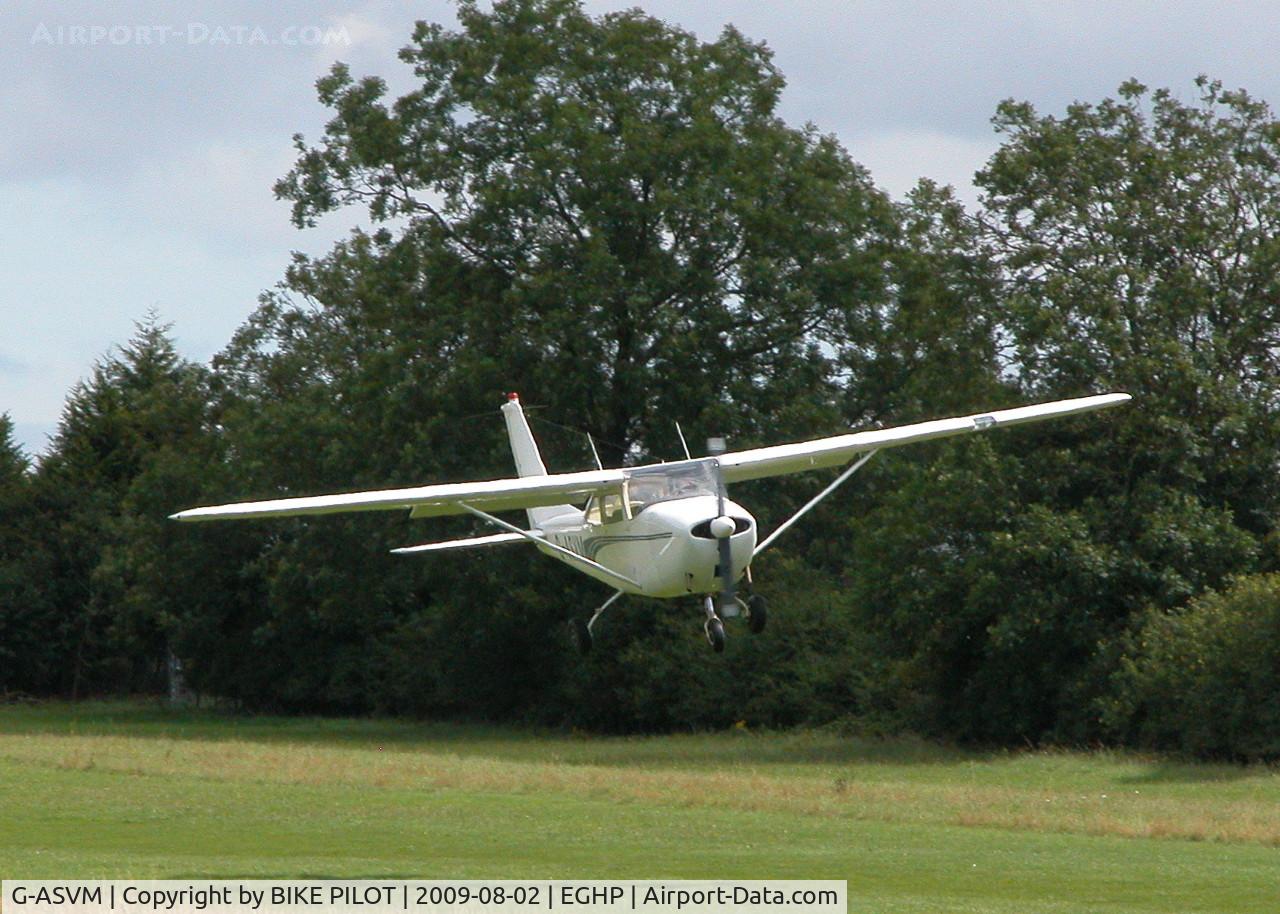G-ASVM, 1964 Reims Cessna F172E Skyhawk C/N 0077, JUST STREIGHTENING UP AFTER THE DOG LEG ONTO RWY 26