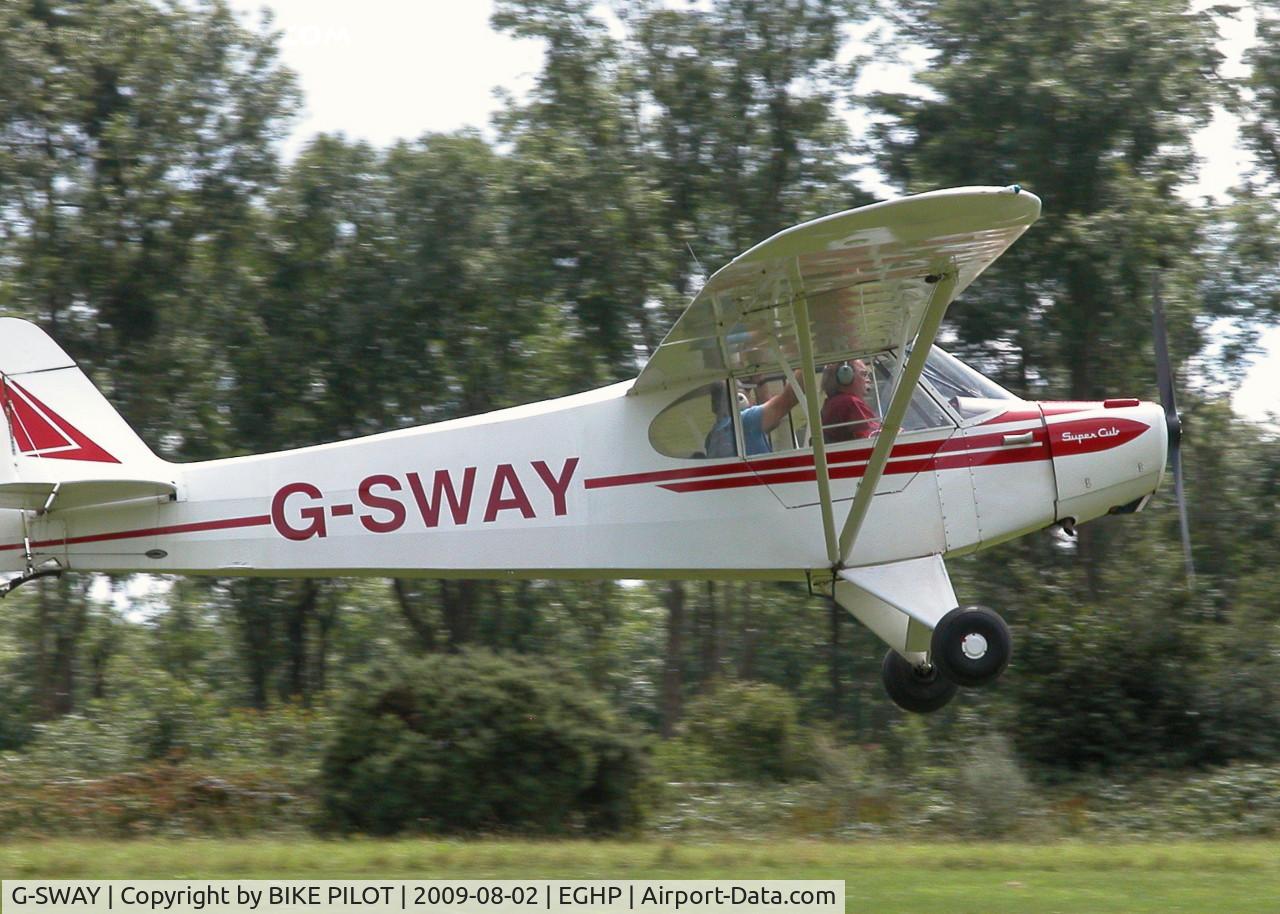 G-SWAY, 1957 Piper PA-18-95 Super Cub C/N 18-6039, ALPHA YANKEE DID A NUMBER OF CIRCUITS DURING THE AFTERNOON