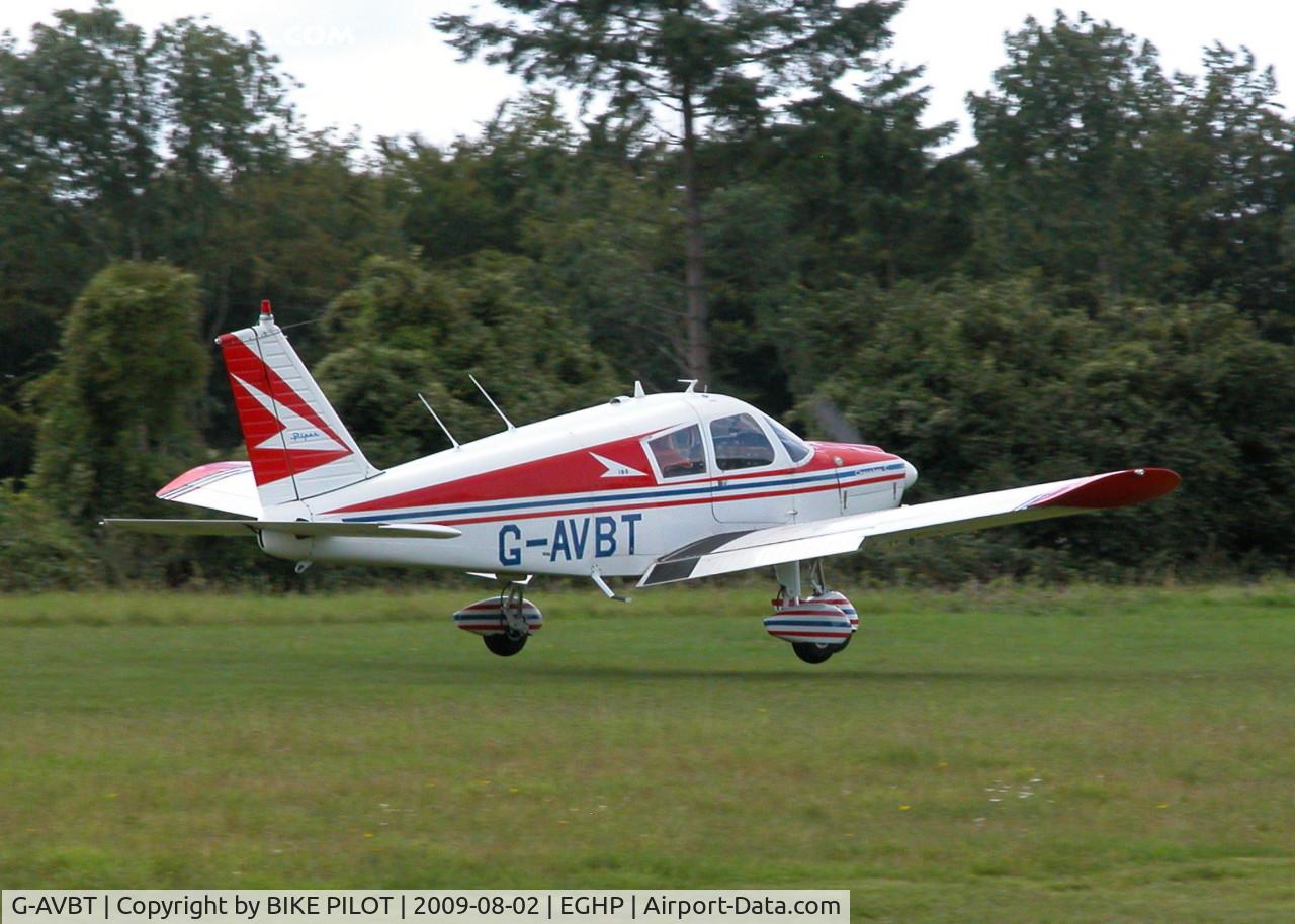 G-AVBT, 1967 Piper PA-28-180 Cherokee C C/N 28-3945, BRAVO TANGO ABOUT TO MAKE IT'S ACQUAINTANCE WITH RWY 26
